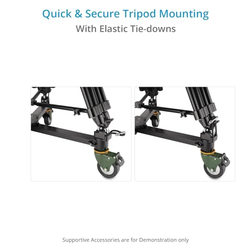 PROAIM Agile Heavy-Duty Floor/Track Studio Dolly. for Single Spiked & Double Spiked Tripods. Robust Construction, 360° Rotating Wheels. Offers Smooth & Flawless Shots