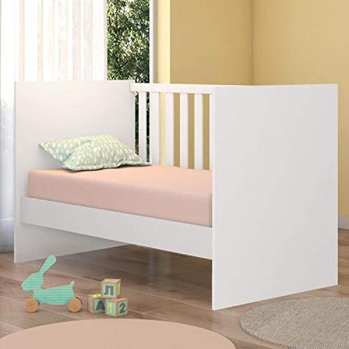 Quarto de Bebê Completo com Cômoda e Berço Mini Cama Doce Sonho Qmovi Branco