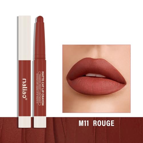 Image of Maliao Matte Cat Lip Crayon: Transfer-Proof & Lightweight (11-ROUGE)