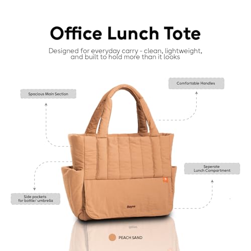 Image of Bayne Large Size Tote Bag with Lunch Compartment | Laptop Bags for Women Office Use | Waterproof Handbag for Women | Elegant Office Bags for Woman | Office Bag for Woman