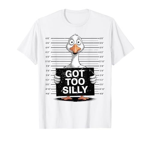 Got Too Silly Goose Mugshot Funny Goose Meme Toddler Boy Men T-Shirt