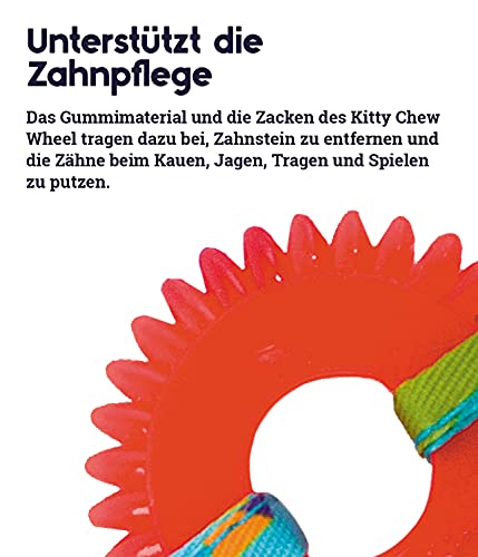 Catstages Kitty Chew Wheel - Katzenspielzeug mit Katzenminze - Gummiring für die Zahnpflege