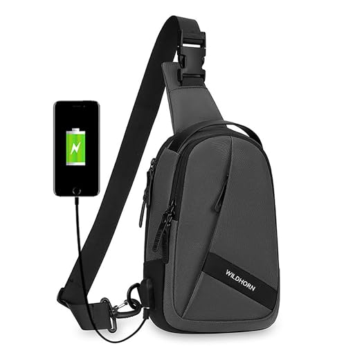 Image of WildHorn Sling Bag for Men | Water-Resistant Crossbody Chest Bag with Multiple Compartments I Adjustable Strap for Travel, Office & Daily Use