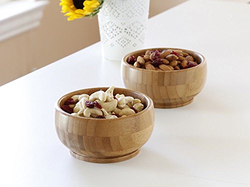 Avanchy Bamboo Baby Bowl & Spoon - Baby Cutlery - Bamboo Kids Bowl - Bpa Free Bowl - Bamboo Kids Utensils - Baby Bowl And Spoons Set, Blue - 5" X 3" #TOP5