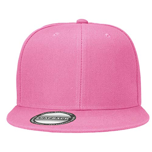 Classic Snapback Hat Cap Hip Hop Style Flat Bill Blank Solid Color Adjustable Size