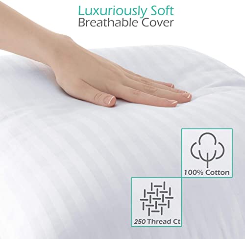 Nestl Bed Pillows For Sleeping - Down Alternative Sleep Pillows Queen Size Set Of 2 - 100% Cotton Pillow With Polyester Fiber Filling - Soft And Fluffy Pillow 20 X28 Inches #TOP3