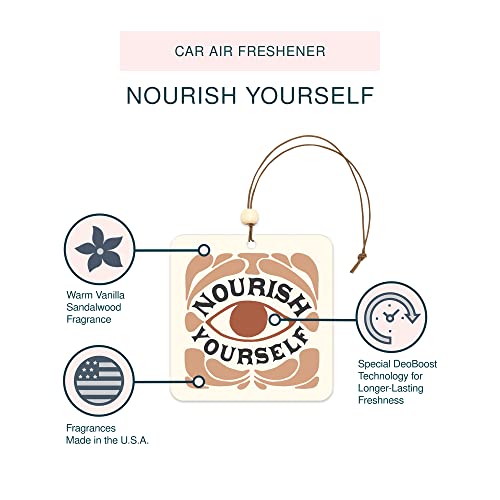 Image of Studio Oh! Nourish Yourself Set of 2 Hanging Car Air Freshener, Long-Lasting Fragrance, Odor Eliminator, Scented Car Accessory for Auto Interior, Decorative Air Freshener, 4 x 7.5 in
