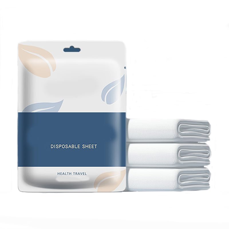 3Pcs 4Pc Disposable Sheets Set for Travel Disposable Fitted Sheet Bedding Cover Disposable Bed Sheet and Pillowcases Single