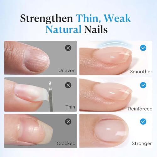 Image of AZUREBEAUTY 15ml Clear Rubber Base Builder Gel for Thin Nails, UV LED Cure