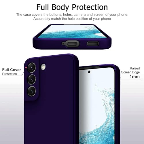 Image of Back Cover for Samsung Galaxy S22 5G | Full Camera Protection | Premium Liquid Silicon Case | Flexible Bumper Case for Samsung Galaxy S22 5G (Dark Purple)