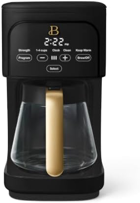 12-Cup Programmable Coffee Maker by Drew Barrymore, Bold Strength Options, Auto Shut-Off (Black Sesame)