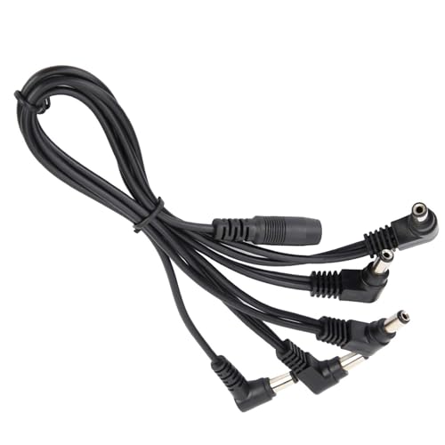 Adattatore di Alimentazione per Chitarra, Cavo a Catena Daisy Potenza per Effetti Multipli a Pedali con Buon Effetto di Soppressione del Rumore, Cavo a 5 Vie da 1 a 5 Pedali,