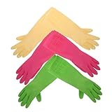LALADEFIEE 3 Paare Latexhandschuhe für Haushalt und Küche und Verstärkt mit Rutschfesten...