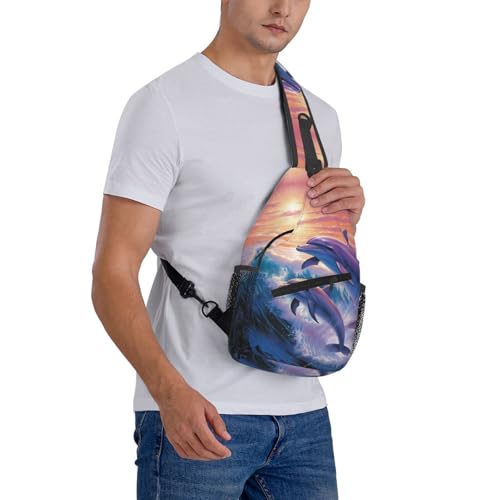 Mochila Sling Crossbody Negra para Senderismo miniatura 7