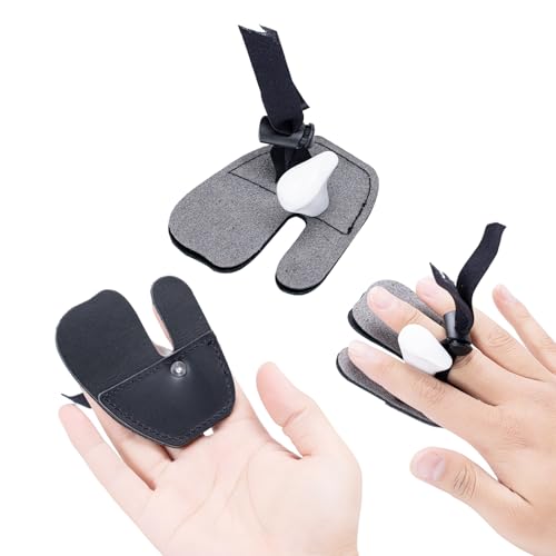 Prespollw Adjustable Double Layer Archery Finger Guard – Detachable Finger Tab for Bow Hand Protection, Ideal for Shooting Practice and Competitions”