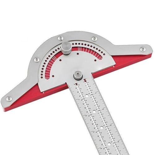 Edge Marking Leader - Stainless steel angle examiner, adjustable layout tool | High accuracy wooden gractor with clear gradation, measuring instruments for builders, craftsmen and cabinet makers - Image 6