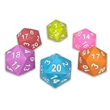 KESS Giant D20 - 5” Foam 20-Sided Dice for Role Playing Games and Collectors, Oversized, 6 Vibrant Colors - colors will vary, Outdoor Toy for Backyard, Pool, Beach, RPG, Ages 6+