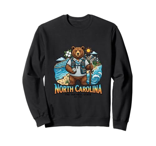 North Carolina Coastal Bear Nature Travel Scenic Sweatshirt