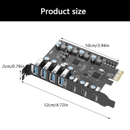 Tarjeta de expansión de escritorio Tipo C y puertos USB A PCIe 3