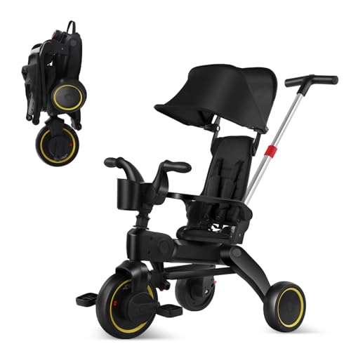 5-in-1 Compact, Foldable Tricycle - Suitable for Toddlers 10 to