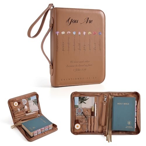 Vintage Floral PU Leather Bible Cover