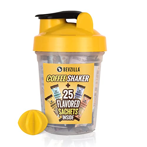 Bevzilla Instant Coffee Shaker Pack With 25 Flavoured Coffee Sachets (2