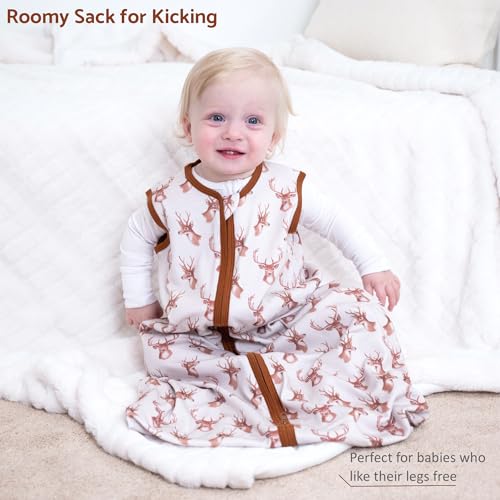 Image of LollyBanks Sleep Sack, 100% Cotton Neutral Baby Sacks, 0.5 TOG Sleep Sacks Lightweight with 2-Way Zipper