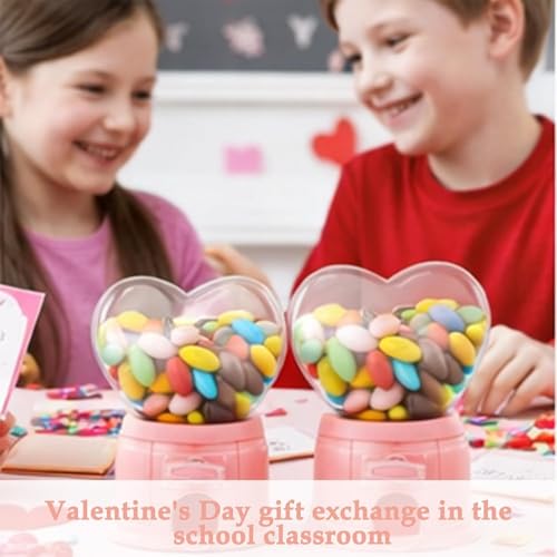 Distributeur de bonbons pour la Saint-Valentin et mini machine à gommes rose