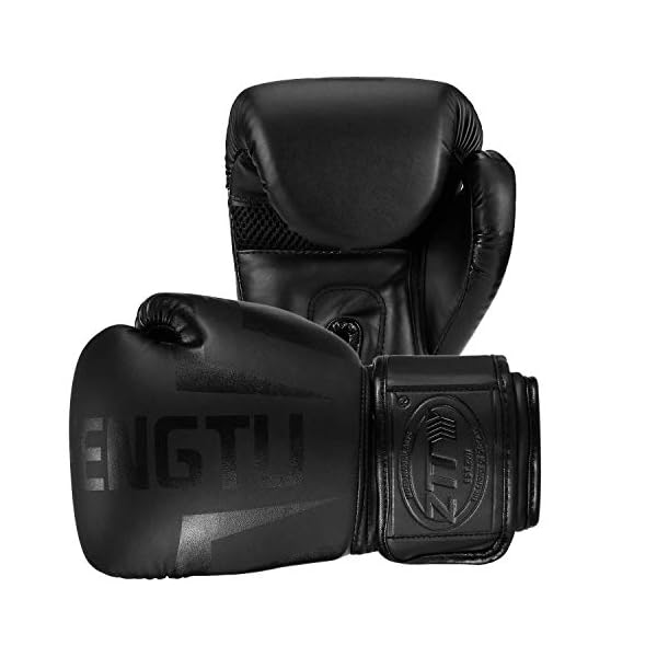 Boxing Gloves Kickboxing Muay Thai Punching Bag MMA Pro Grade Sparring Training Fight Gloves for Men & Women (Black, 10oz)