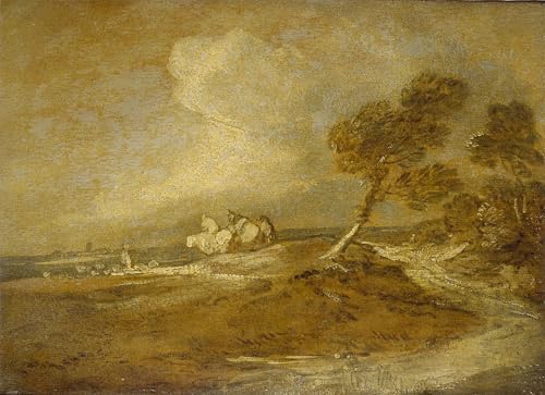 Tableau un paysage avec des cavaliers Gainsborough - Toile murale portrait 60x90cm pour chambre