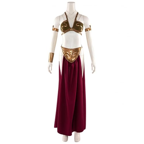 RoleplayCos Princess Slave Leia Costume Dress Leia Gold Bikini Costume Women's Sexy Lingerie Arabia Belly Dancer Costume - Gold - 3X-Large