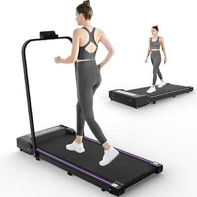 Walking Pad Treadmill Foldable,0.5-5mph Under Desk Treadmill with Handle,Portable Small Treadmills for Home Small Spaces/Office, 2.5 HP Electric Walk Pads with 265lbs,Black