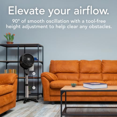 Image of Vornado 6803 OSC Whole Room Pedestal Circulator with Oscillation, Included Remote, 35-44 inch Adjustable Height, Timer, Aromatherapy with Included Scent Pads, 4 Speed Settings, Easy-Clean Removable Grille