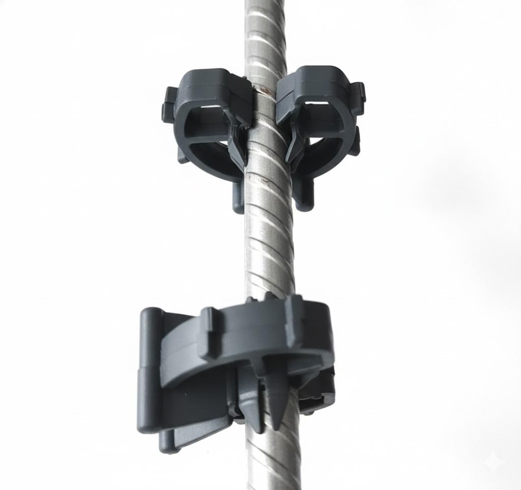 C Abstandshalter 15 mm | Abstandhalter für Beton & Bewehrung | Abstandhalter Senkrechte | Bewehrung Sternchenabstandhalter | Bewehrung Keilen für betonstahl Distanzhalter (100)
