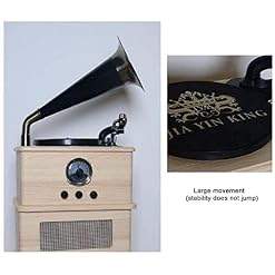 FWEOOFN Haut-parleurs Bluetooth rétro Corne Platine Vinyle en Bois Massif Tourne-Disque en cuivre Machine à Musique… - Les Beatles, Paul McCartney, John Lennon, RIngo Starr, George Harrison FWEOOFN Haut-parleurs Bluetooth rétro Corne Platine Vinyle en Bois Massif Tourne-Disque en cuivre Machine à Musique… – Image 3