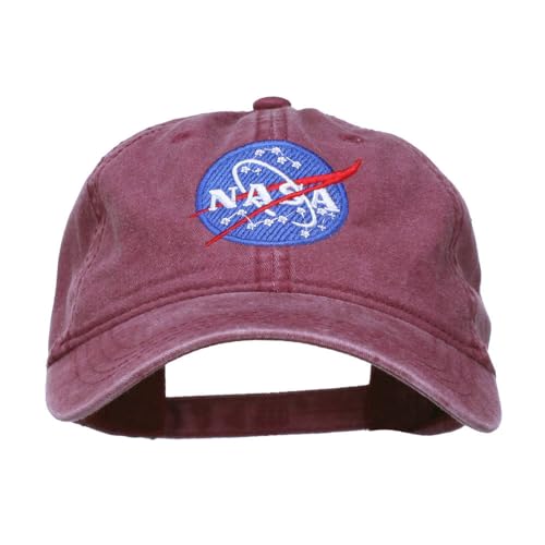 e4Hats.com NASA Insignia Embroidered Pigment Dyed Cap - Maroon OSFM
