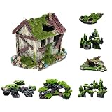 Facile da pulire Vibsky Resina Decorazione Acquario Moss Tree House Cave, Artificiale Driftwood Fish TankAccessories Piccolo Pesce, Vivacemente Simulato Paesaggio