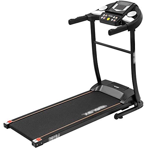 Foto von Laufband, zusammenklappbares elektrisches Laufband für den Heimgebrauch, mit LCD-Konsole, rutschfestes Laufband, tragbares Fitnessgerät für Fitnesstraining