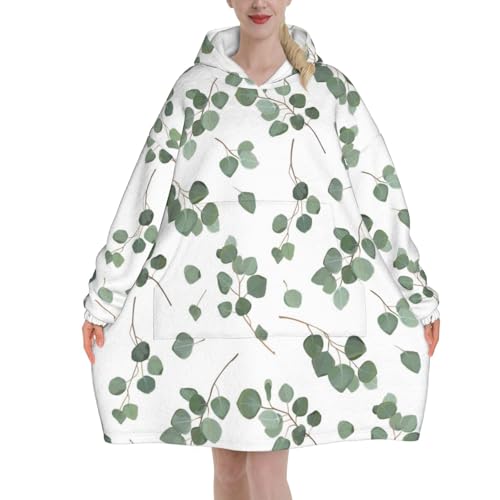 Sweat à capuche flanelle couverture unisexe avec manches et poches