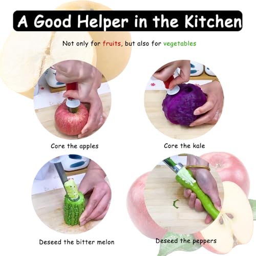 Descascador de maçã 2 em 1, ferramenta de descaroçador de frutas de aço inoxidável, removedor de sem