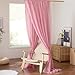 NICETOWN Pink Bed Canopy for Nursery - Decorative Soft Voile Sheer Window Scarf DIY Ascot Top Bed Scarf Drapes for Girls/Kids, W114 x L160, 1 Panel