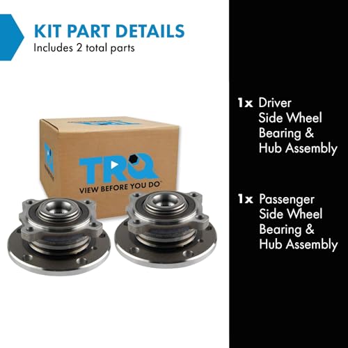 Image of TRQ Left and Right Wheel Bearing and Hub Assembly Set 2 Piece Compatible with 11-16 Mini Cooper Countryman 11-16 Cooper Countryman S ALL4 13-16 Paceman 13-16 Paceman S ALL4