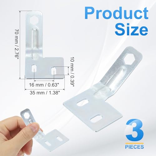 Kit de herrajes para puertas plegables PATIKIL, 3 piezas, alineador superficial para puertas bipliegue, color blanco, acero al carbono miniatura 2