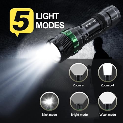 E-riding 11-Inch Signal Traffic Wand 2 Pieces Safty LED Flashlight with Red Strobe Mode Lanyard and Side Clip for Parking Attendant, Traffic Control, Using 3 AAA batteries (Not included)