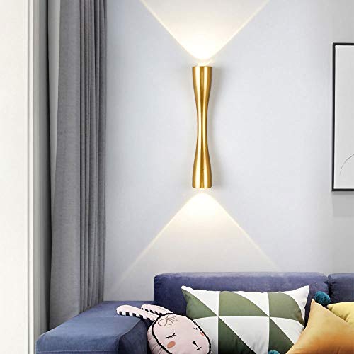 Applique murale LED dorée moderne IP65 étanche taille M 40cm pour salon