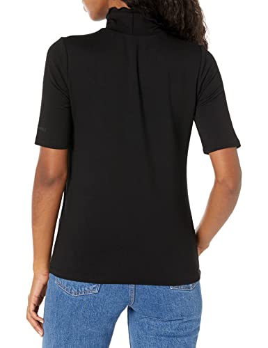 Karl Lagerfeld Paris Women's Everyday 3/4 Sleeve Knit Top, Black, Large #TOP1