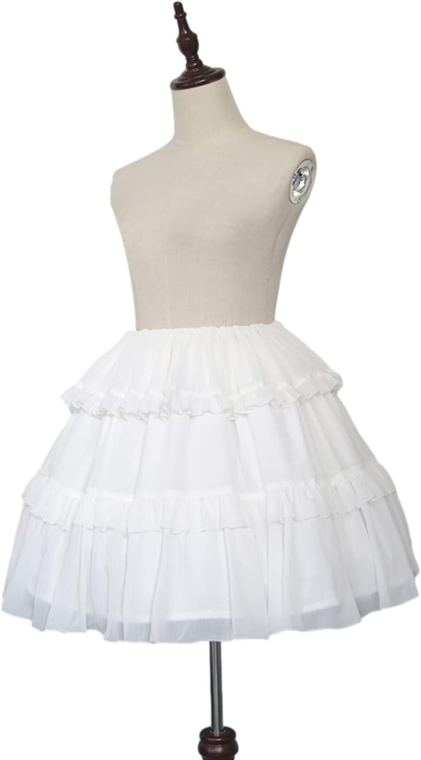 Pleated Ruffle Layered Skirt Teen Girls Chiffon Tulle Skater High Waist Lolita Cute Casual Basic Elastic Flare Short Skirts