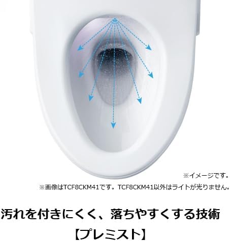 Diagram showing the 'Premist' function, where water is sprayed into the toilet bowl to prevent dirt from sticking.