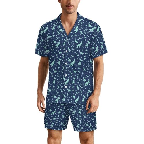 Pyjama dinosaure homme vêtement de nuit anti-transpiration à boutons