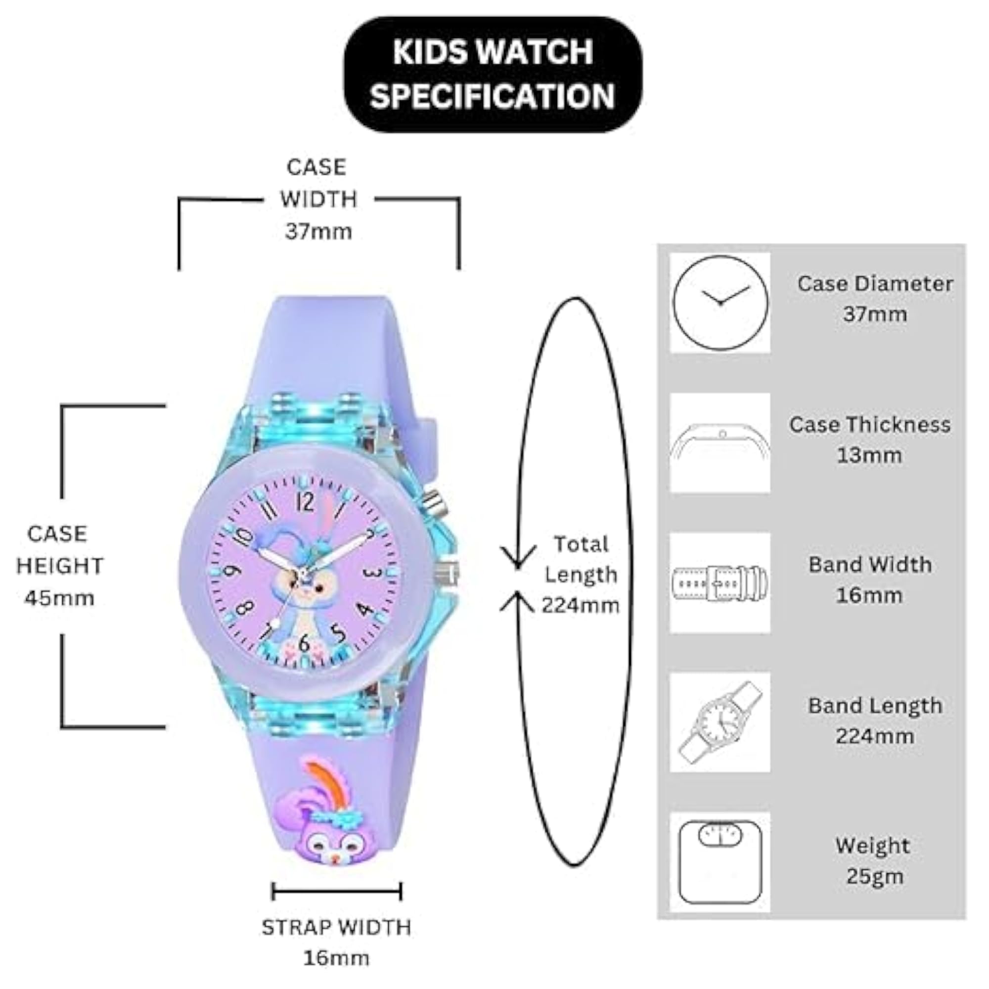 Kids' Digital Watch with LED MultiFunctional Waterproof Design
